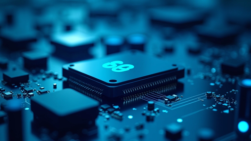 IoT sensorių tinklas su 5G ryšiu, rodantis žalią duomenų perdavimą, tarpusavyje sujungtus įrenginius ir realaus laiko monitoringą